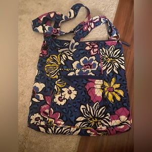 Vera Bradley Hipster Crossbody Bag in Blue Flowers